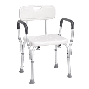 Adjustable Shower Chair with Backrest – Height Adjustable Non-Slip Bath Seat for Seniors, 350 lb Capacity