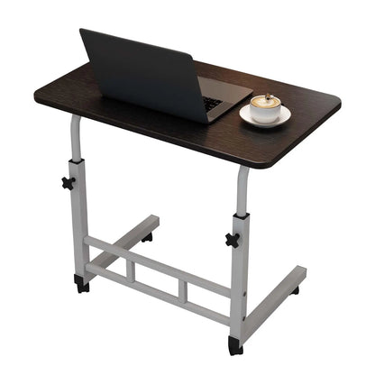 Height Adjustable C-Shaped Standing Desk with Wheels, Mobile Rolling Laptop Computer Workstation for Bed, Sofa & Home Office