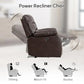 Oversized Faux Leather Power Recliner Chair, Electric Overstuffed Reclining Single Sofa with Thick Cushioned Seat & Backrest