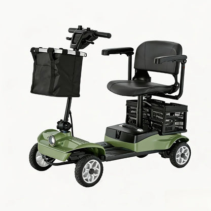 Electric Mobility Scooter for Seniors – 265 lbs Capacity, Electromagnetic Brake, LED Light, Ergonomic Handle & Shopping Basket