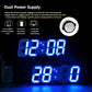 3D LED Digital Alarm Clock with Night Light, Adjustable Brightness, Wall-Mount Electronic Clock for Bedroom & Living Room