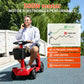 Foldable Electric Mobility Scooter for Adults, All-Terrain Lightweight Portable 4-Wheel Travel Scooter, Red