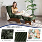 Adjustable Accent Chair with Ottoman – Tufted Upholstered Reclining Lounge Chair with Footrest for Reading & Living Room, Green