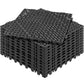 12-Pack Interlocking PVC Drainage Floor Tiles 12x12 Inch, Non-Slip Modular Mats for Bathroom, Kitchen & Pool, Black