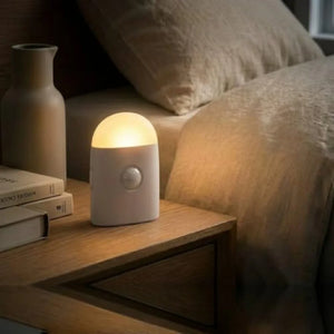 Motion Sensor LED Night Light, Warm White, 3-Level Dimmable, Rechargeable, Stick-On and Hook Mount