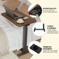 Height Adjustable Overbed Table with Hidden Wheels & Cup Holder, Mobile Sit-Stand Rolling Laptop Desk for Bed & Sofa