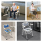 Height Adjustable Shower & Bedside Commode Chair with Armrests & Backrest – Portable Toilet Seat for Seniors