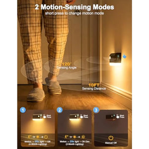 Rechargeable Motion Sensor Stair Lights, Wireless LED Step Lights with Adjustable Color Temperature, 1200mAh Battery & Magnetic Mount