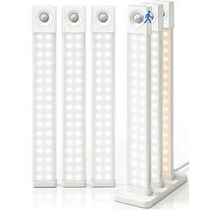 6-Pack 11.8-Inch LED Under Cabinet Lights with Motion Sensor, 1100mAh Rechargeable Battery, Charging Station & 3 Color Temperatures