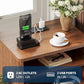 Walnut Fluted Wood Nightstand with Charging Station, Drawer & Open Shelf, Bedside Table with USB Ports & AC Outlets for Bedroom