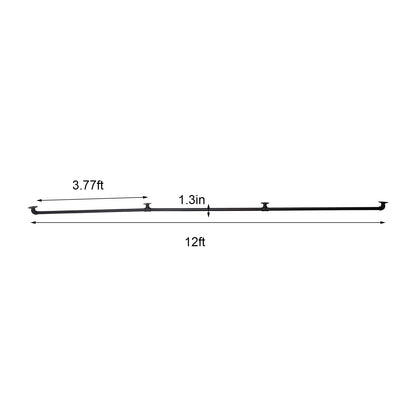 Wall-Mounted Stair Handrail – 8FT/12FT Heavy-Duty Metal Pipe Railing, 3-Section Safety Grab Bar for Stairs