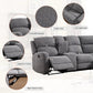 Large L-Shaped Reclining Sectional Sofa – Upholstered Corner Couch with Padded Headrests & 2 Cup Holders for Living Room