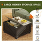 31.5" Farmhouse Lift-Top Coffee Table with Hidden Storage, Square Flip-Top Center Table for Living Room