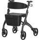 4-Wheel Aluminum Rollator Walker with Seat – Lightweight Foldable Mobility Walker for Adults