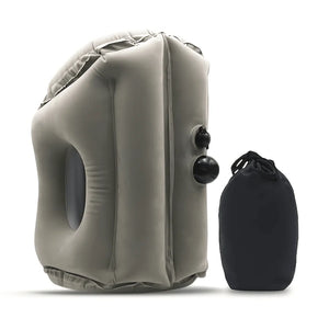 Inflatable Travel Neck Support Pillow – Foldable Head, Neck & Lumbar Support Cushion for Airplane, Car, RV & Camping