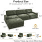 120-Inch L-Shaped Cloud Sectional Sofa with Ottoman – Oversized 4-Seater Deep Seat Chenille Couch, Green