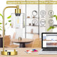 Industrial Table Lamp with Glass Shade, Stepless Dimming, USB-A and USB-C Charging Ports, AC Outlet, Bedside Nightstand Lamp