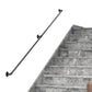 Black Pipe Stair Handrail – Rustic Wall-Mounted Railing with Round Corners, 4FT–16FT
