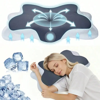 Ergonomic Memory Foam Cervical Pillow – Contoured Neck Support Sleeping Pillow with Washable Cover for Side & Back Sleepers, Grey