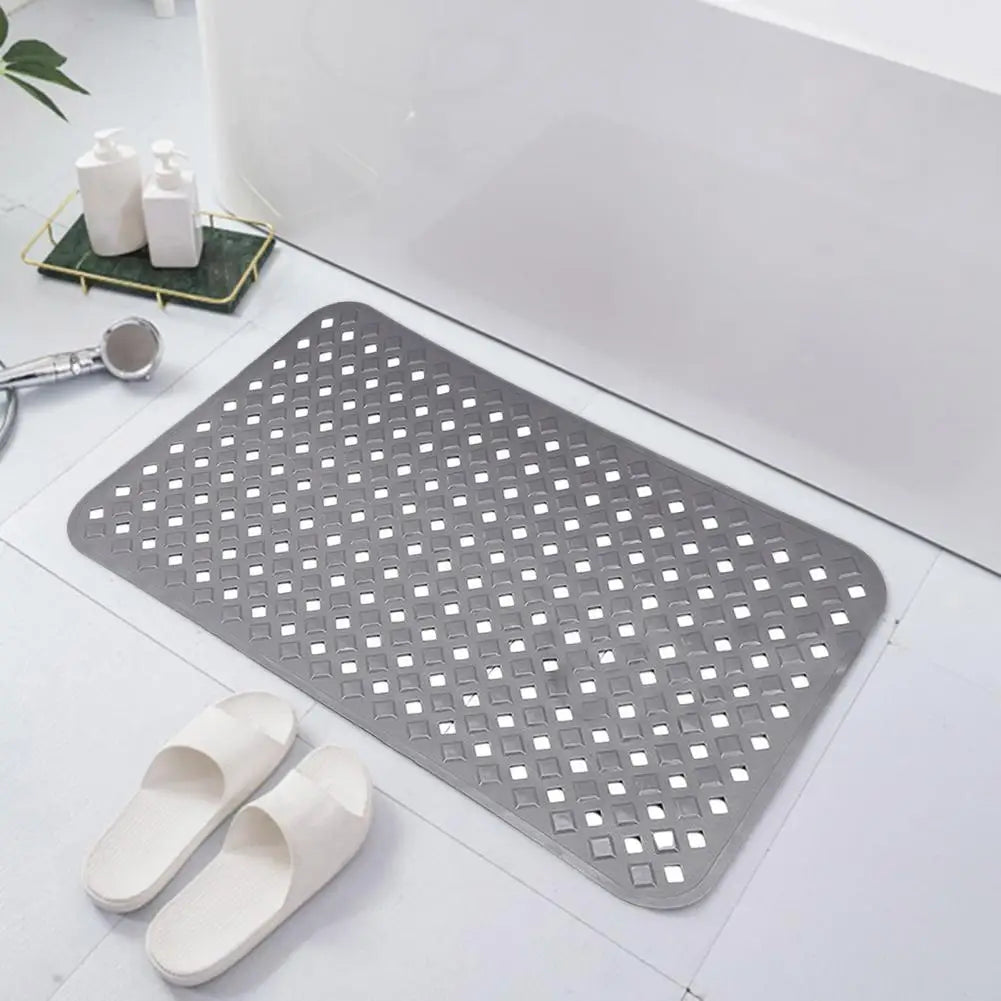 Non-Slip Shower Mat, Cushioned Bathroom Bath Mat with Quick Drainage Holes, Anti-Slip Floor Mat, Easy Installation