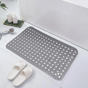 Non-Slip Shower Mat, Cushioned Bathroom Bath Mat with Quick Drainage Holes, Anti-Slip Floor Mat, Easy Installation
