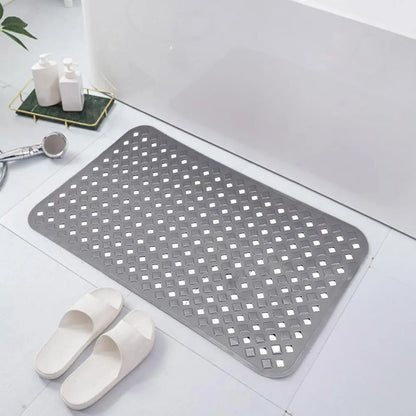 Non-Slip Shower Mat, Cushioned Bathroom Bath Mat with Quick Drainage Holes, Anti-Slip Floor Mat, Easy Installation