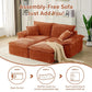81-Inch Boneless Loveseat Sofa Bed – Oversized Faux Fur Lounge Couch with Removable Ottoman & Pillows
