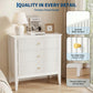 31.5" Fluted Nightstand with Charging Station & 3 Drawers, Raised-Leg Bedside Storage Cabinet for Bedroom & Living Room