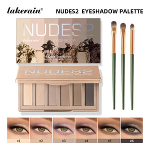 Matte Nude Eyeshadow Palette with Makeup Brush Set, Natural Shades, Highly Pigmented Blendable Waterproof Eye Makeup
