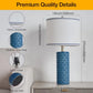 Farmhouse Ceramic Table Lamps, Set of 2, with 3 Color Temperatures for Bedroom and Living Room