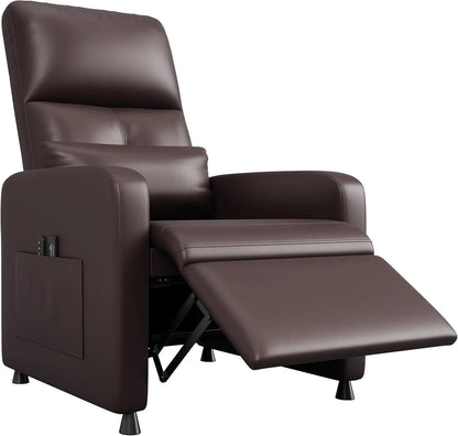 Power Recliner Chair with Massage & Heat, Electric Adjustable Single-Seat Sofa with USB Port & Side Pockets for Living Room