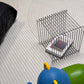 30cm Shiny Silver Metal Side Table with Storage Shelf, Modern Space-Saving Accent Table for Small Spaces