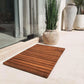 Solid Teak Wood Bath Mat, Non-Slip Wooden Shower Floor Mat with Rubber Feet for Sauna, Pool, Hot Tub & Entryway