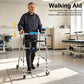 8-Wheel Rollator Walker with 6 Locking Brakes – Adjustable Standing Support Walker, 220 lbs Capacity