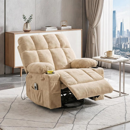 350 lb Massage Recliner Chair with Heat, Full-Body Vibration Massage, Cup Holders & Terry Cloth Upholstery