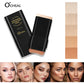 Solid Cream Foundation & Concealer with Sponge and Brush, Long-Wear Makeup Base