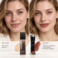 3-Piece Makeup Set, Full Coverage Liquid Foundation & 2 High-Shine Lip Glosses, Rose Brown & Deep Chocolate