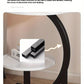 Round C-Shaped Side Table with Faux Marble Top, 2-Tier Metal Frame End Table for Living Room & Bedroom