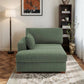 Oversized Corduroy Chaise Lounge Chair – Upholstered Sleeper Sofa with Left Armrest, Cushion & Deep Seat