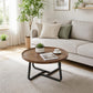 19.7" Minimalist Round Side Table with Metal Frame, Small Coffee & End Table for Living Room and Bedroom