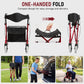 US Stock – All-Terrain Rollator Walker for Seniors with Seat & Backrest, 8" Wheels, Foldable & Height Adjustable – Fast 3–7 Day Shipping