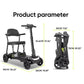16KG Ultra-Light Foldable 4-Wheel Electric Mobility Scooter – 270W, Up to 25-Mile Range