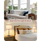 Mid-Century Table Lamps Set of 2, Pull Chain Switch, Linen Shade, Solid Wood Pole and Metal Base, Bedside Nightstand Lighting