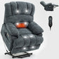 Large Chenille Power Lift Recliner Chair with Wide Seat, High Back, 8-Point Vibration Massage & Lumbar Heat – Brown