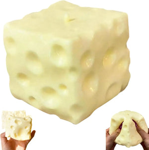 7cm Square Cheese Squishy Shell, 1-Piece Unfilled TPR DIY Squeeze Toy for Teens