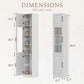 86-Inch Tall Bathroom Storage Cabinet with Glass Door & 5-Tier Shelves, Slim Freestanding Organizer for Small Spaces