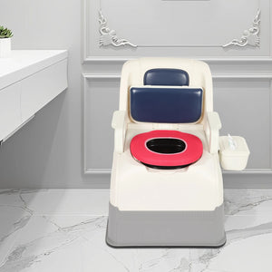 Portable Bedside Commode Chair with Armrests – Dual-Lid Toilet Chair for Seniors & Adults, 220 lb Capacity