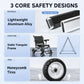 Lightweight Folding Aluminum Alloy Electric Wheelchair with Lithium Battery