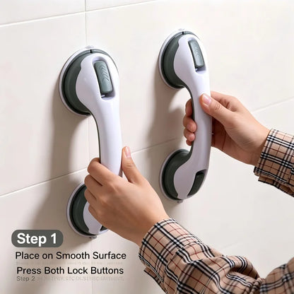 No-Drill Suction Shower Grab Bar – Non-Slip Bathroom Safety Support Handle