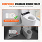 3.5" Raised Toilet Seat with Aluminum Handrails – Elevated Toilet Riser for Standard Round Toilets, 300 lb Capacity